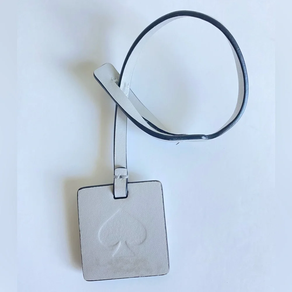 Kate Spade Vintage Leather Keychain Charm Goldtone